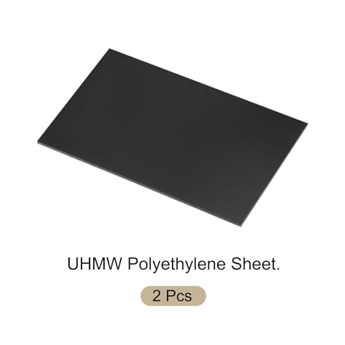 Image of 2pcs 6 x 8 Inch UHMW Polyethylene Sheets, 1 /8 Inch Thick Ultra High Molecular Weight Black Plastic Sheet [for Home, Industrial]