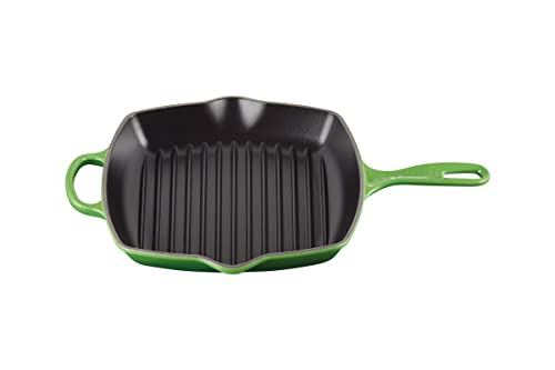 Le Creuset Sartén skillet cuadrada grill de hierro fundido, 26 cm, Bamboo, 20183264080422