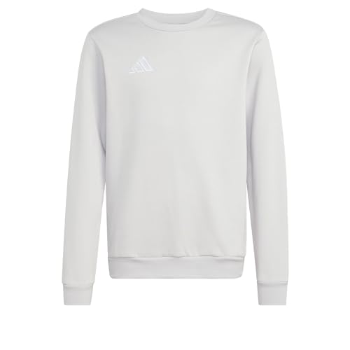 adidas Mixte Enfant Entrada26 Sweat Top Kids Sweatshirt, Team Light Grey/White, 11-12 Years