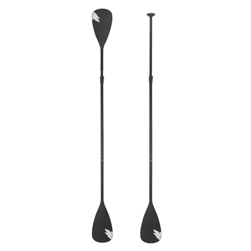 ECD Germany 2-in-1 Paddel für SUP/Kajak 4-teiliges Kajakpaddel aus Aluminium Länge individuell verstellbar Doppelpaddel Stechpaddel Teleskoppaddel Stand Up Paddle Zubehör für Kanusport Kajakfahren