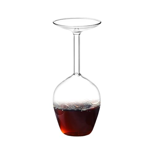 Genérico Copa De Vino Invertida - Copas De Vino Al Revés Para Tinto | Vasos Modernos 40cl Para Bebidas Frías Calientes Cumpleaños Navidad Celebración