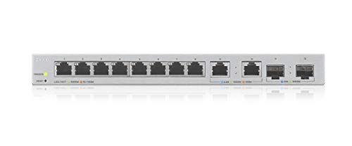 Image of Zyxel 12 Port Network Switch | 2.5Gb Multi Gigabit Switch | Web Managed | 8x 1G, 2x 2.5G, 2x 10G SFP+ Ports | Desktop | Fanless | Plug and Play Easy Installation Ethernet Splitter | XGS1210-12