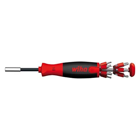 Wiha LiftUp 25 Schraubendreher Set 12-tlg. mit verstaubaren Bit Set I Schraubenzieher Satz mit Bit Magazin aus Standardbits, Bithalter Schlitz Kreuzschlitz TORX Cover