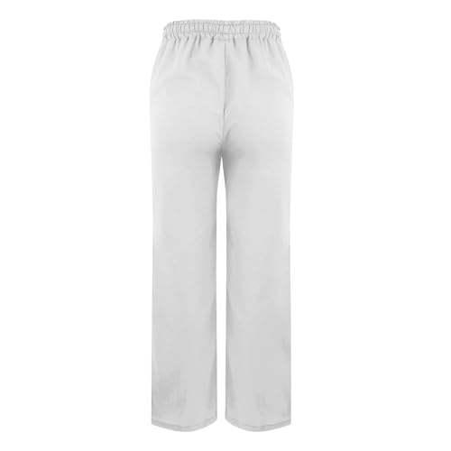 Cotton Linen Pants for Women 2025 Summer Gauze Drawstring High Waisted Wide Leg Trousers Beach Vacation Clothes4