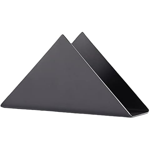 TSQZE Metall Freistehende Serviettenspender,Stahl Dreieck Serviettenhalter Tischserviettenhalter Serviettenständer,Stand Tisch Organisation Für Arbeitsplatte Küche Esstisch Party Dekoration (Schwarz) Cover