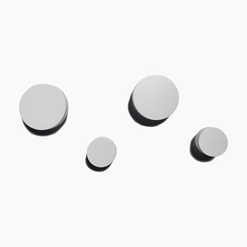 anaan Orano Perchero de Pared Redondo Ganchos de Madera Diseño Moderno para Abrigos Chaquetas Bolsos Toallas Bufandas Colgador para Entrada Juego 4 (Blanco)