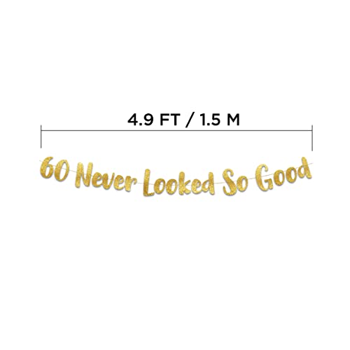 Sterling James Co. UPDATE 60 Never Looked So Good Gold Glitter Banner - 60Th Anniversary And Birthday Party Decorations thumb #4