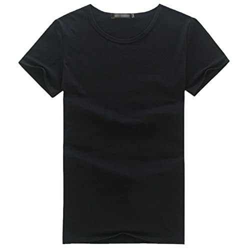 T-shirt coton homme slim noir taille M aux finitions soignées pour l'été