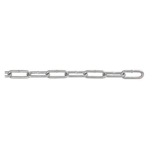 Peerless Chain 6042032 Low Carbon Steel Straight Link Coil Chain in Carton, Zinc Plated, 2/0 Trade, 0.190