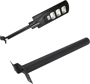 2X Palo Per Lampione Solare 48 Cm Staffa Nera Per Lampione Stradale Supporto Per Faro Led Da Esterno Palo per Antenna TV Braccio Per Muro Parete