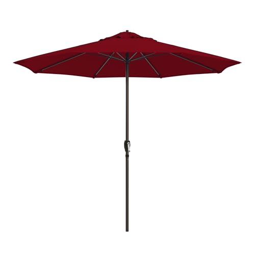 Image of California Umbrella 8-Year Protection 9 Ft Outdoor Patio Umbrella, Solstice Fade-Resistant Fabric, Auto-Tilt, Heavy Duty Aluminum Frame, 8 Reinforced Ribs for Pool or Deck, Bronze Pole