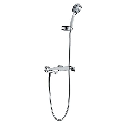 Robinetterie baignoire murale avec douchette 3 modes et bec pivotant chaud froid