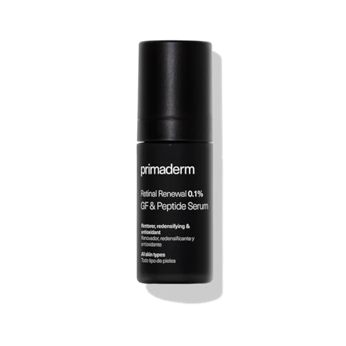Primaderm Retinal Renewal 0,1% Sérum Nocturno todo tipo de piel - Renovador, Redensificante y Antioxidante con Retinal Puro y Péptidos - Reduce Arrugas y Mejora Firmeza - 30 ml