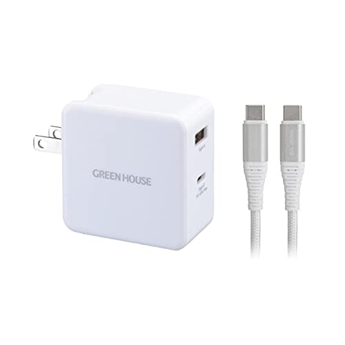 グリーンハウス USB-AC充電器 2ポート 65W ホワイト GH-ACU2GA-WH