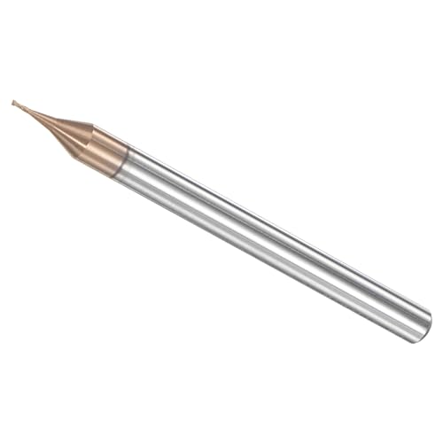 Image of Square Nose End Mill, 0.6mm x 2mm Cutting, Long Reach Titanium (Nano-Scale) Coated Carbide 2 Flutes CNC Router Bits - (Applications: for Stainless Steel Cast Iron Metal)