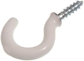 20 x Shouldered White Plastic Coated Screw in Cup Hanger Hooks 19MM 3/4"