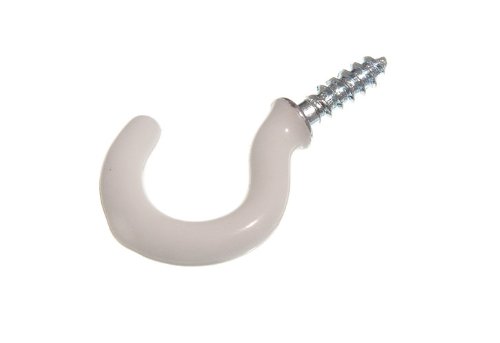 Coupe crochet 19mm en lot de 25 avec gaine PVC blanc de 30mm
