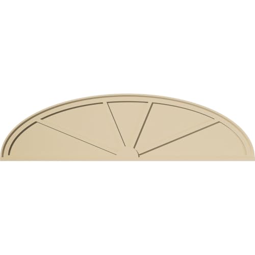 70"W x 18-1/2"H x 1-3/4"P Elliptical 4 Spoke Signature Urethane Pediment, Primed Tan