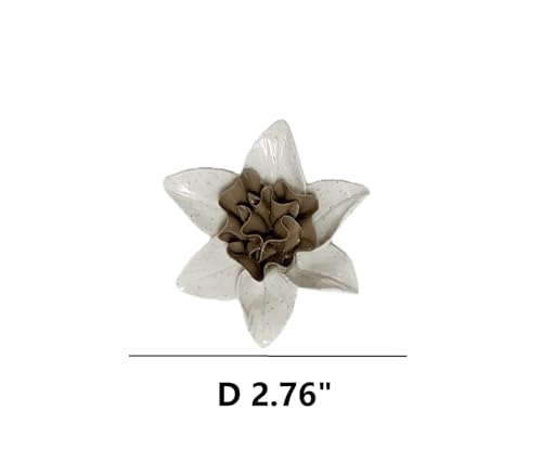 Image of Ceramic Flower Wall Art Decor, Artificial Flower Wall Sculpture,Handmade Ceramic Flowers for Home,Hallway,Living Room, Kitchen,Bathroom (Spotted Color,Gardenia, 2.76 inch)