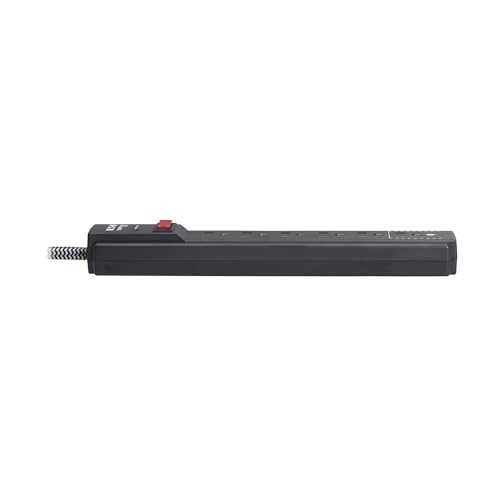Image of Eaton Tripp Lite Series 6-Outlet Surge Protector Power Strip, Flat Plug 10ft Braided Extension Cord, 1200 Joules, 15A Circuit Breaker, Lifetime Manufacturer's Warranty & $10,000 Insurance (TLP610DB)