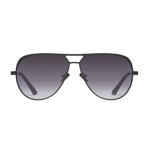 QUAY OPEN TAB 76815 63mm Black/Smoke Aviator Sunglasses for Women + BUNDLE with ACCESSORY EYEWEAR KIT