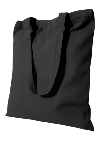 Mimain Tote Bag Tela Negra con Cremallera y Bolsillo. Bolsa de