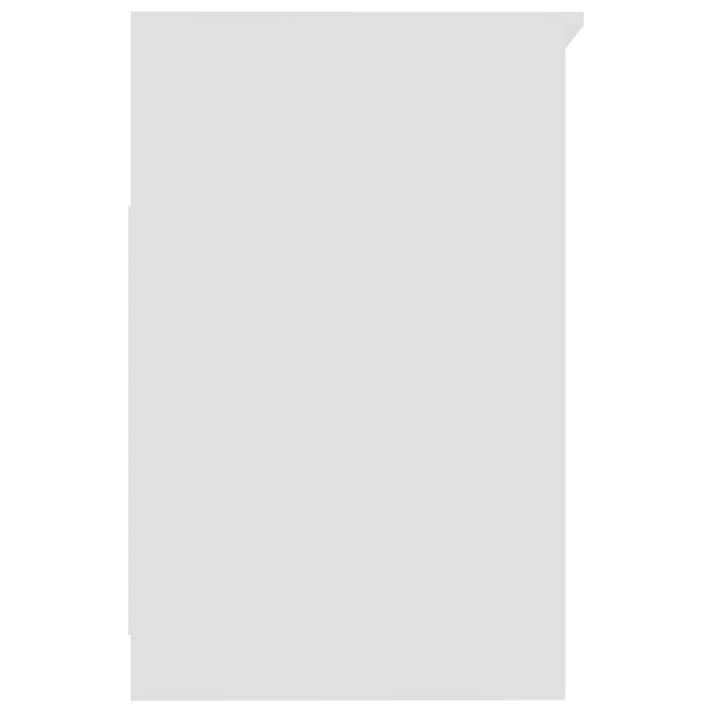 Cassettiera compatta in legno bianco, 40 x 50 x 76 cm, con 3 cassetti per documenti e ripiano aperto per decorazione, ideale come credenza accanto alla scrivania.