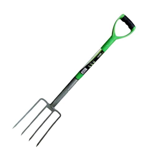 Garden Mile Carbon Steel Border Fork with Soft Grip D Handle for Garden and Lawn Strong Versatile and Durable Heat Treated and Oil Cooled Metal perfect for Gardeners with Allotment Shrubbery Digging