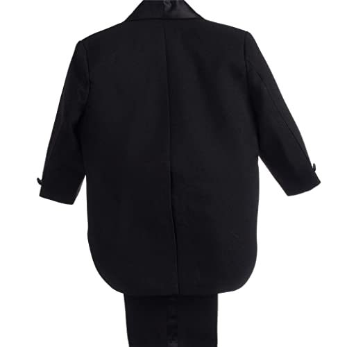 Dressy Daisy Baby Boy Tuxedo 5 Pieces Set Formal Dress Suit Gentleman Black Tux Wedding Outfit Size 6 Months #TOP1
