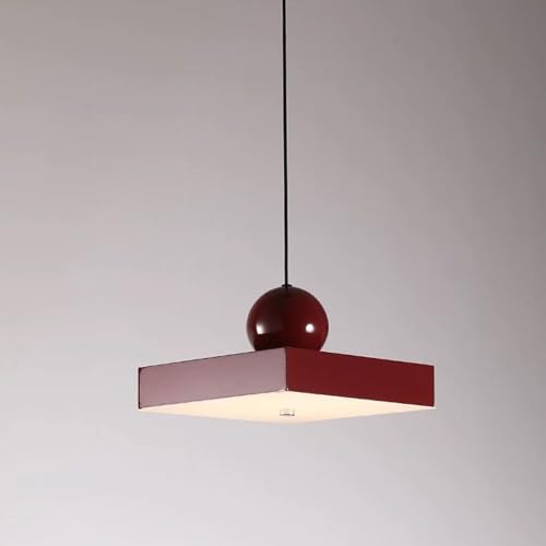 Lámpara Colgante LED Cuadrada, Sencilla, para Isla de Cocina, lámpara Colgante Bauhaus de 18 W, lámpara de Noche Larga, Pantalla acrílica, Cable Ajustable, lámpara de Techo para Comedor, 3 Modos