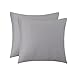 Aisbo Taie Oreiller 65x65 Gris Clair - Taie d'Oreillers Lot de 2 Carré en Microfibre Brossée, Housse Oreiller Coussin Oreiller avec Fermeture Éclair