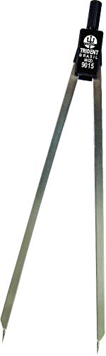 Compasso Técnico para Transferência de Medidas, com 2 Pontas Secas Fixas, Trident, 9015, Cromo Fosco