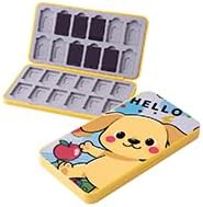 PERFECTSIGHT Cute Game Card Case for Nintendo Switch/ Switch Lite/ OLED, 24 Switch 2 Game Holder Cartridge Case for Game Cards and 24 SD Cards, Kawaii Portable Compact Storage Box, Yellow Pika