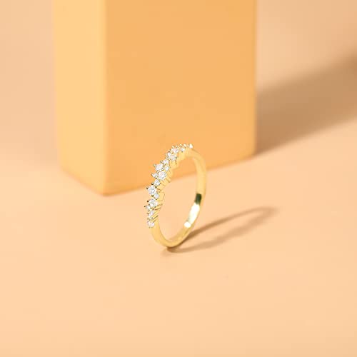 Mameloly Wedding Bands for Women Silver/ 14K Gold Plated/Rose Gold Plated Dainty Stackable CZ Cubic Zirconia Engagement Rings for Her Size 3-122