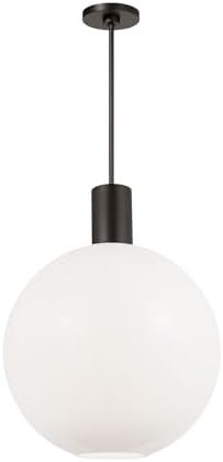 Scott Living 1-Light Colewood Modern Kitchen Pendant Midnight Black DJP1191MBK, Kitchen Island Lighting for Home Decor, Hanging Lamp Pendant Light for Kitchen Decor, Elegant Ceiling Light Fixture