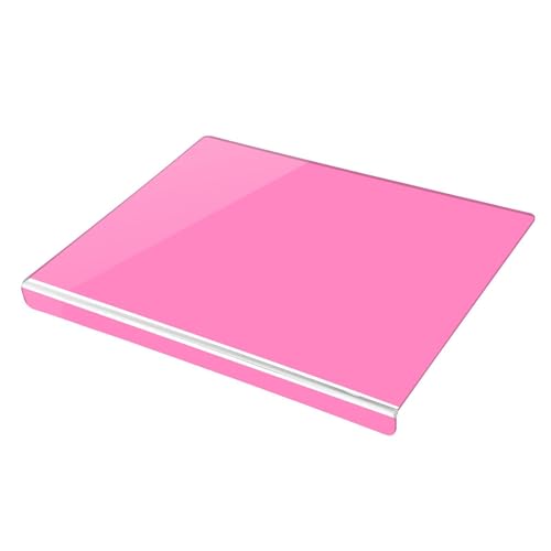Tabla de cortar acrílica rosa claro, grande 41.91 cm x 34.04 cm con bases antideslizantes de silicona para cocina miniatura 1
