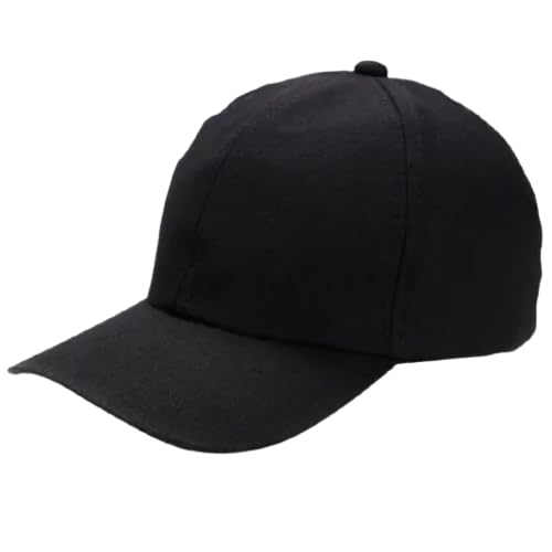 Boné Liso De Algodão Tecido Aba Curva Preto