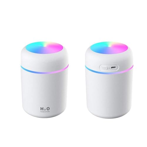 Akozon Mini Humidificador USB de 300 Ml con Luz Nocturna - Ultra Mist Maker para el Hogar y la Oficina, Difusor de USB Portátil con LED de de Color, Ideal para Escritorio y Dormitorio (PINK)