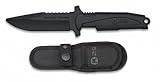 K25 - 32463. Cuchillo de entrenamiento K25 modelo CONTACT TRAINER. Mango de goma negro. Funda de nylon. Herramienta para Caza, Pesca, Camping, Outdoor, Supervivencia y Bushcraft
