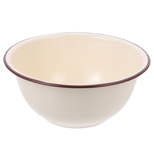 Tazón esmaltado retro beige 25.5 cm para cocina miniatura 1
