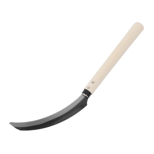 Toddmomy Hoz De Arroz Desherbador Dentado Herramienta De Jardín Pequeña De Mano con Mango De Madera para Jardín De Césped Cosecha Dentada y Desherbar