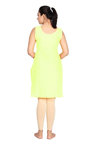 Image of Women's Cotton Long Camisole for Kurti /Suit Slip /Long Inner /Samij for Women Sameej /Knee Length Inner Wear /Sameez /Kurti Slip /Round Neck /Invisible