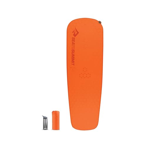 Sea to Summit - Ultralight Self Inflating Isomatte Large - Ultraleichte & robuste Schlafmatte - Delta Core-V-Technologie - Pillow Lock-System - 2,5 Jahreszeiten - Wandern - Orange - 720g