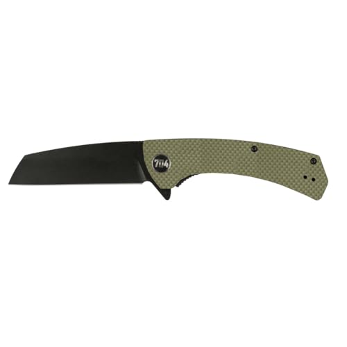 704 Gear Bandit EDC Folding Pocket Knife | Full Size D2 Sheepsfoot Blade | Olive Drab Green
