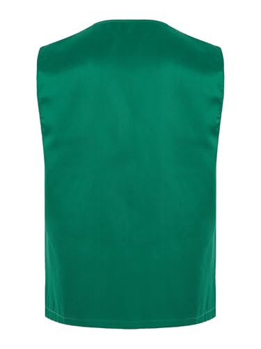 Kid Girls Boys Button Down Side Pockets Vest Volunteer Activity Waistcoat Irregular Hem Activities Uniform2