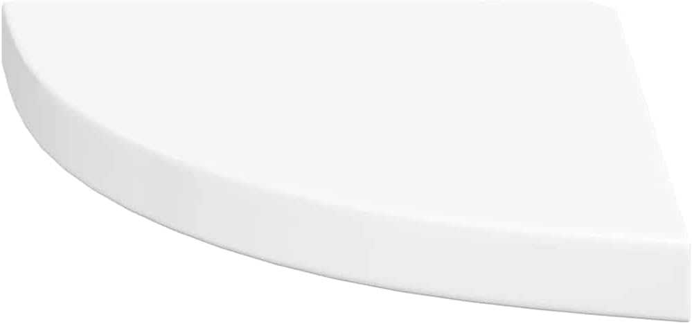 Corner Shelf Set of 2, High Gloss White Honeycomb MDF, 13.8x13.8x1.5in Floating Wall Shelves for Living Room, Bedroom, Bathroom Decor