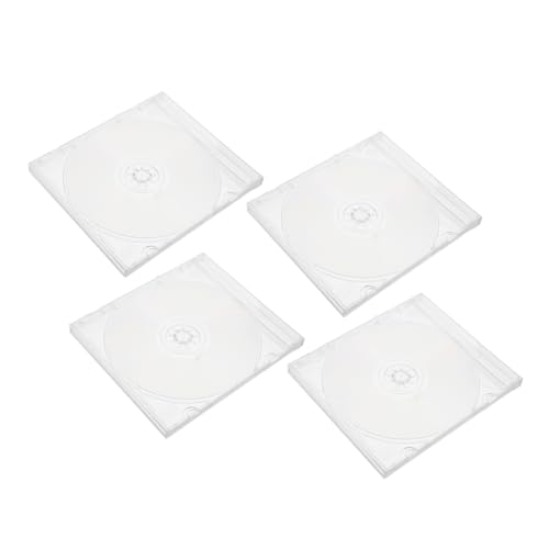 Abaodam 4Set Transparent CD Case Clear Disc Holder with Snap Closure for Music Recording Data Storage and DIY Projects Versatile Shatterproof for Collectibles