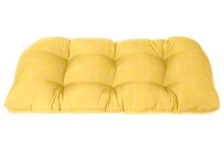 Photo 1 of (READ NOTES) Cushion Source Tufted Bench or Glider Cushion | 46" x 20" x 4" Rounded Back | Tufted | Indoor/Outdoor | Multiple Sunbrella Fabric Options Available (Sunbrella Buttercup)