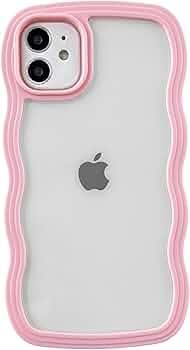 Erams Online Compatible with for iPhone 12 Case, Cute Curly Wave Frame Clear Case for Girls Women, Transparent Soft Silicone TPU Bumper Shockproof Protective Phone Cover for iPhone 12 (Pink) (B0D9QDN3T2) Amazon Price History, Amazon Price Tracker