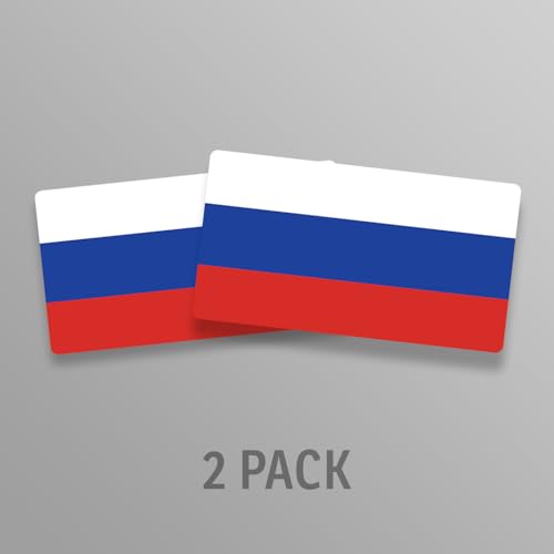 Image of World Country Flag Decal Stickers - Two Pack - for Cars Windows Bumpers Laptops Tablets Tumblers Cups Walls (Russia)